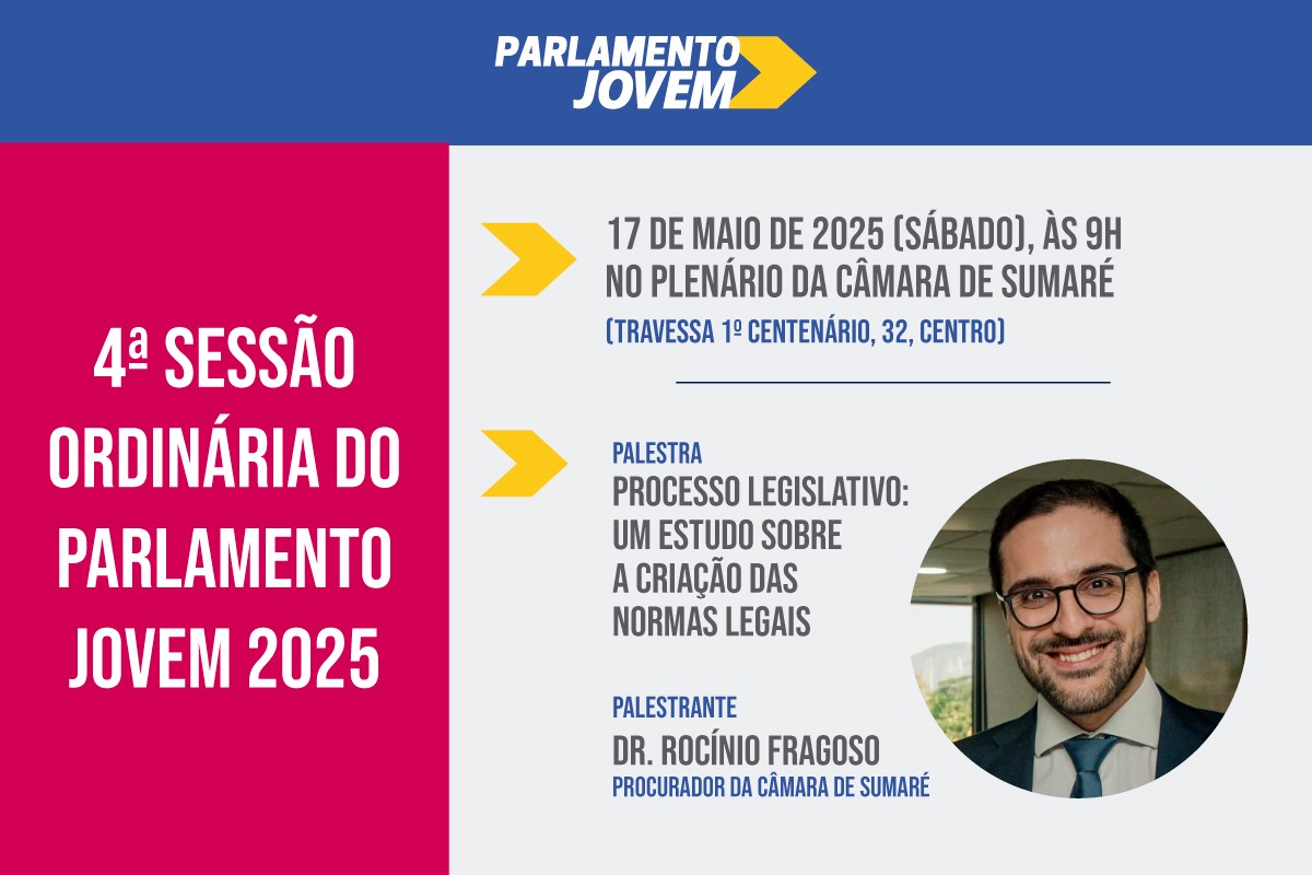 Parlamento Jovem de Sumaré oferece palestra sobre processo legislativo
