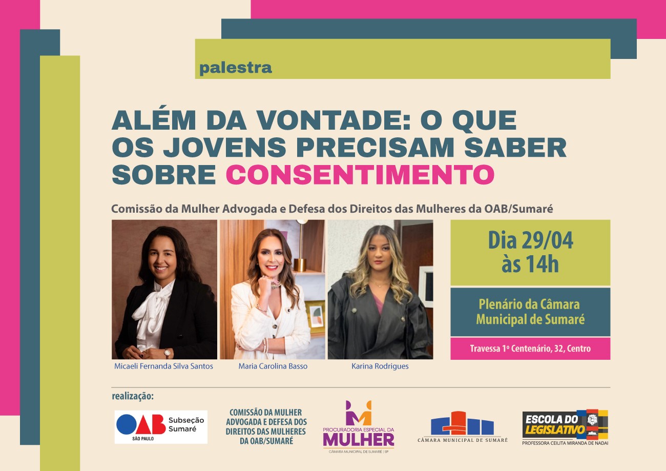 Câmara de Sumaré promove palestra sobre consentimento para jovens