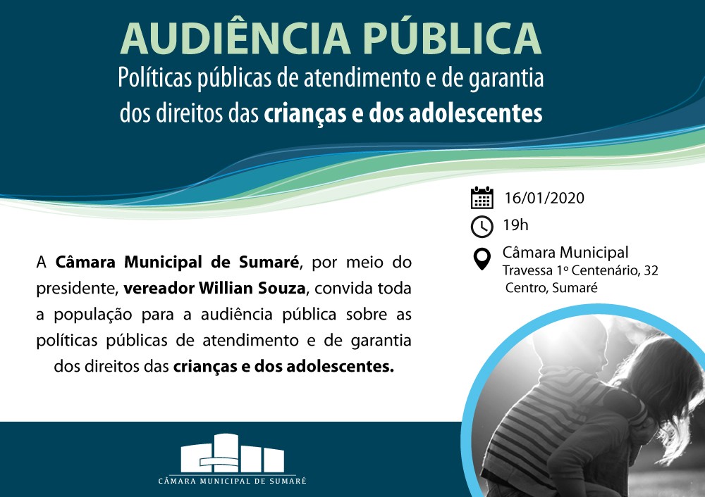 Audiência pública para debater direitos de crianças e adolescentes acontece na Câmara de Sumaré