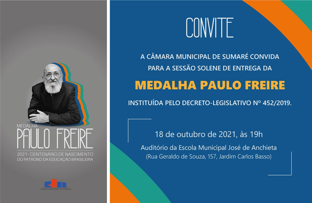 Educadores de destaque recebem Medalha Paulo Freire da Câmara