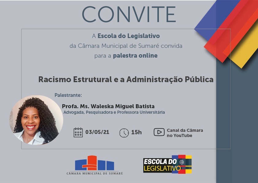 Racismo estrutural é tema da próxima palestra da Escola do Legislativo