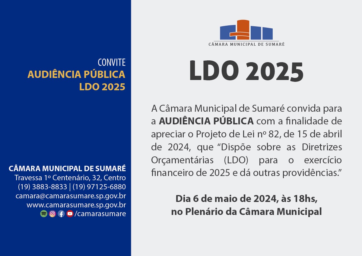 Convite Audiência Pública - LDO 2025 3