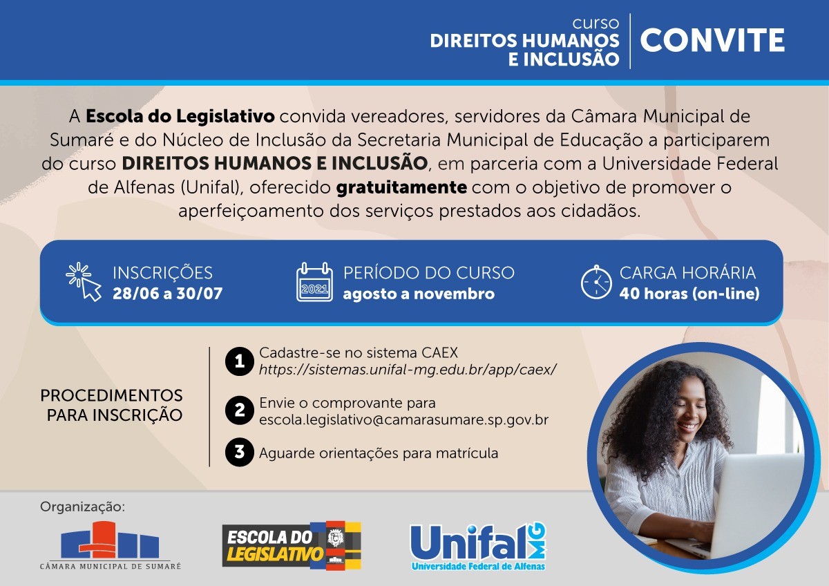 Em parceria com a UNIFAL, Escola do Legislativo oferece curso sobre direitos humanos e inclusão