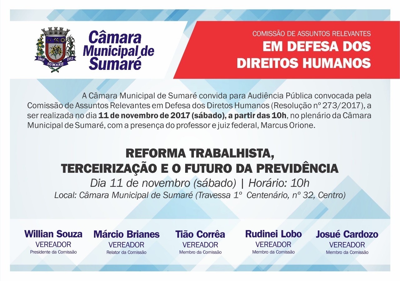 Comissão de Direitos Humanos realiza debate sobre Reforma Trabalhista, Terceirização e o Futuro da Previdência