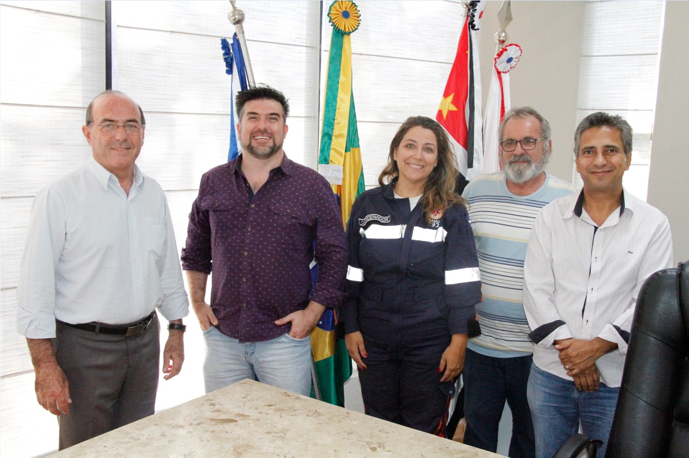 Presidente Joel recebe nova coordenadora e diretor do SAMU Sumaré